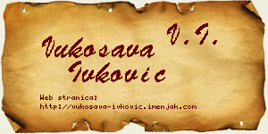 Vukosava Ivković vizit kartica